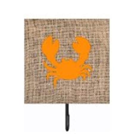 Carolines Treasures Crab Burlap And Orange Leash Or Key Holder BB1104-BL-OR-SH4